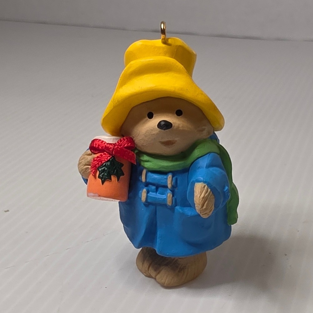 Eden Toys Paddington Bear‎ Ornament OS Blue Yellow Excellent 1986 Vintage